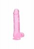 Realistyczne żelowe dildo penis na przyssawce różowy 25,4 cm